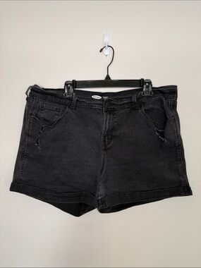 Old Navy Black Denim Roll-Hem Jean Shorts